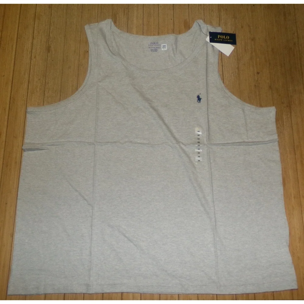 Polo Ralph Lauren Mens Big & Tall 3XB Tank Top Heather Gray Sleeveless Shirt NWT